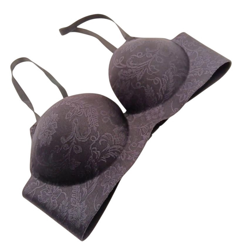 Catherine Malandrino Bra Womens 36C Gray Floral Longline Padded Underwire Molded